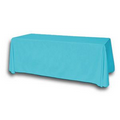 8' Blank Solid Color Polyester Table Throw - Aqua